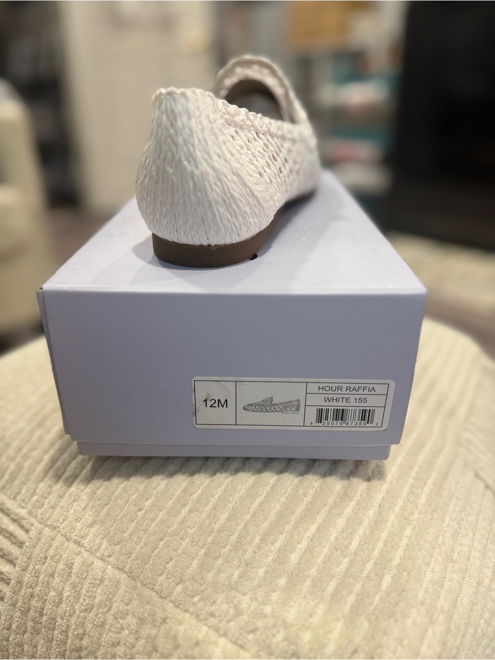 NWT Aerosoles White Hour Raffia Loafers Woven Flats Shoes Gold Buckle Size 12 - Picture 6 of 10